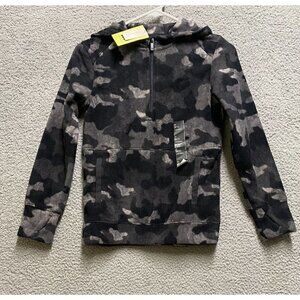 Boy’s All in Motion GREY CAMO 1/4 Zip Hoodie Sweatshirt Fleece Medium New